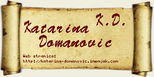 Katarina Domanović vizit kartica